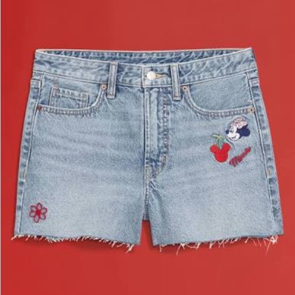 Old Navy x Disney high waisted jean cut off shorts sz2 - Picture 2 of 6